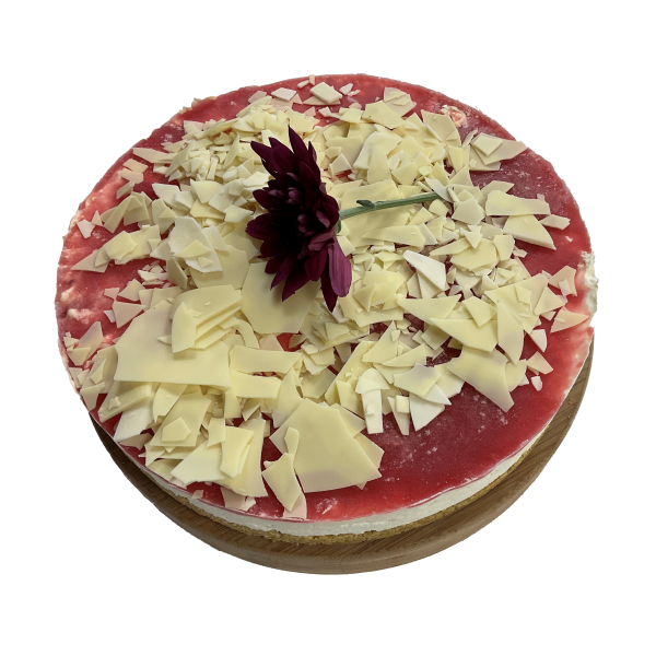 Raspberry & white choc cheesecake